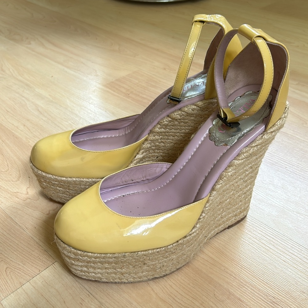 Red Valentino Yellow Platform Espadrilles